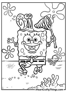 spongebob coloring pages for kids to print out and color with the spongebob