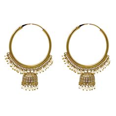 PRICES MAY VARY. Metal: Alloy Plating: 5K (1gm) Gold Stone: Cubic Zircon Material: Pearl | Earring Full Length: 2.5 Inch Chandelier: Length: 0.50 Inch Diameter of Hoop: 1.64 Inch Back Finding: Infinity Hoop Tiny white pearls around the gold bronze hoop earrings as well as on the Chandelier Jhumki, dangling below the hoop ANY OCCASION - Party, Wedding, Bridal, Dance, Dandiya and all Indian Festival wear | Womens Gifts for Mothers Day, Valentines Day, Christmas, Ramadan, Eid, Diwali, Holi | Meticu Festive Dangle Jhumkas With Tilla, Dangle Jhumkas For Diwali Festivities, Bollywood Style Festive Hand Set Danglers, Festive Dangle Jhumkas For Diwali, Festive Drop Earrings Danglers, Danglers For Diwali Celebration, Diwali Celebration Danglers, Temple Jewelry Style Jhumkas For Celebration, Temple Jewelry Jhumkas For Celebrations