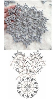 an image of crocheted doily with instructions