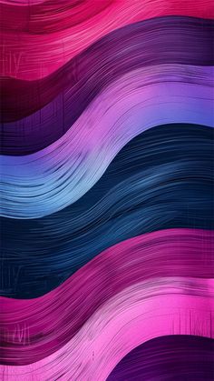 an abstract painting with pink, blue and purple colors