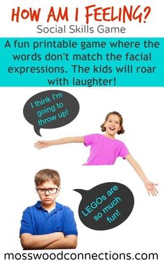 two kids with speech bubbles that say how am i feeling? and the caption says,