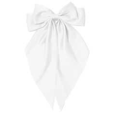 Ashimary white super big bow hair clips knotted bowknot hair clips with long ribbon.Suitable for all hair colors and styles！ Untalkative Bunny, Bow For Hair, Flower Girl Hair Bows, Hair Bows For Women, White Hair Bow, Satin Hair Bow, White Hair Bows, Coquette Bows, Big Hair Bows