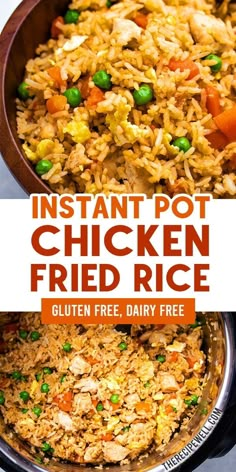 instant pot chicken fried rice with peas and carrots