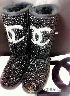 Handmade Luxury Pearl Crystal Winter Snow Boots 35-43*High *Worldwide Shipping Cheap Ugg Boots Outlet, Ugg Boots Men, Kids Ugg Boots, Ugg Winter Boots, Womens Black Booties