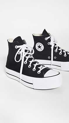 Converse Chuck Taylor All Start Lift Hightop Sneakers | SHOPBOP Converse Chunky, Black Platform Converse, Black And White Converse, Chuck Taylor All Star Lift, Style Converse, Preppy Shoes, Hightop Sneakers, Converse Style, Top Sneakers Women