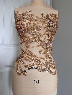 Gold Ab bodice applique Luxury Embellished Fitted Top, Fitted Rhinestone Tops For Wedding, Bodice Applique, Glamorous Dresses, Prom Dress, Embellishments, Bodice, Beauty Book, Art Collection