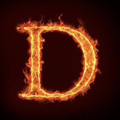 the letter d is made up of fire