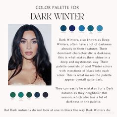 Deep Winter Celebs, Deep Winter Eye Makeup, Deep Winter Palette Outfits Aesthetic, Makeup For Winter Skin Tone, Winter Tone Makeup, Dark Winter Makeup Palette, Winter Skin Tone Color Palette, Deep Winter Palette Makeup, Dark Winter Color Analysis