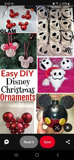 the diy disney christmas ornaments are on sale for $ 3 99 and they're easy to make