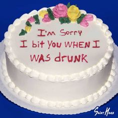 Apology Cake, Goofy Cake, New Year Same Me, Ugly Cakes, Cake Quotes, Cake Wrecks, Funny Birthday Cakes, Just Cakes, Food Cakes