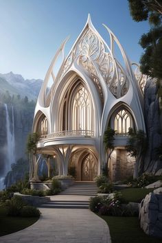 this is an artist's rendering of a futuristic church