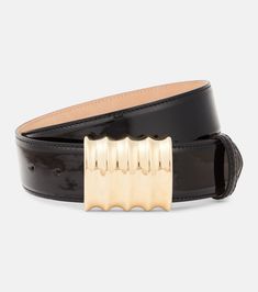 Julius leather belt in black - Khaite | Mytheresa Black Belt, Leather Belt, Patent Leather, Leather, Black