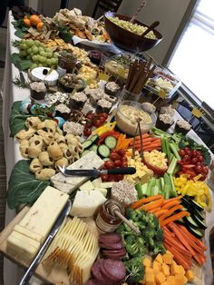 a table full of different types of food