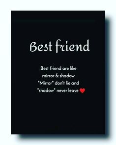 a card with the words best friend on it