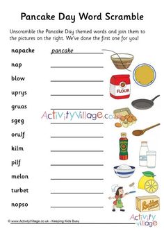 a worksheet with words and pictures to help kids learn how to use the word scramble