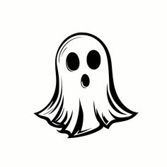 a black and white image of a ghost with two eyes on it's face