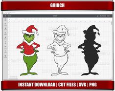 an image of the grin and mrs claus cut files for crictures on a computer screen