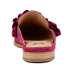 Journee Collection Women's Kessie Mules Kessie is the cutest ruffle flat, and you’ll want one in every color. This adorable mule features a classy pointed toe, microsuede material, and a ruffle detail on top. Slip-on styles are the latest trend that you’ll want to get on, and what a better way to get on the trend than with the Kessie mule.       Slip-on     Pointed toe     Approx. 0.5" block heel     Padded footbed, man-made outersole     Microsuede upper, faux leather lining   Good to Know Mule Flats, Best Flats, Shoe Last, Latest Trend, Wide Calf, Wide Fit Boots, Suede Material, Journee Collection, Mule Flat