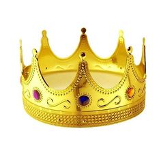 Unisex crown for both Kings & Queens. One Size.Plastic with Jewels around. Foam on the inner lining for comfort.Great accessory for plays, costumes, royal party, etc Color: Gold. Plastic Crown, Flower Graduation Cap, Crown Costume, King Queen Prince Princess, King Queen Princess, Mens Casual Wedding Attire, Casual Christmas Party Outfit, Prince Crown, Mardi Gras Costumes