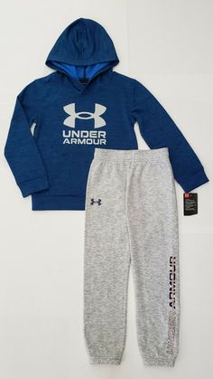 UNDER ARMOUR Boy's 2 Piece Set Size 6 Hoodie Sweatshirt Featuring Big Graphic Logo Design and Kangaroo Pocket with Coordinating Joggers Sweatpants with UA Logo, Front Side Pockets, and Elastic Waistband.  Condition is new with tags. *International Shipping Available For Additional Cost **Everything is processed, packaged, and stored in a smoke free & pet free environment. Multiple orders will automatically be combined for shipping and whenever applicable a refund will be credited back to the acc Hooded Sweats For Jogging In Fall, Fall Jogging Hooded Sweats, Casual Fall Activewear In Athletic Heather, Under Armour Casual Loungewear Pants, Casual Under Armour Pants For Loungewear, Casual Under Armour Sweatpants, Casual Under Armour Loungewear Pants, Casual Under Armour Pants, Under Armour Casual Streetwear Pants