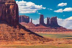 the desert is full of tall rock formations