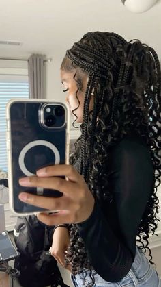 Braids For Black Teens, Girls Braided Hairstyles Kids, Goddess Braids Hairstyles, Box Braids Hairstyles For Black Women, Quick Braided Hairstyles, Teen Hairstyles, Braids With Curls, Protective Hairstyles Braids, Natural Hair Braids