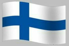 the flag of finland is shown in blue and white