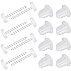 white plastic knobs and handles for the nintendo wii game console controller control system, set of 10