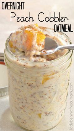 Overnight Peach Cobbler Oatmeal Peach Cobbler Oatmeal, Overnight Oatmeal, Eat Better