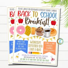 EDITABLE Back to School Breakfast, Printable PTA Flyer, School Breakfast Parent Appreciation Fundraiser Open House Printable Digital Invite Pta Flyer, Parent Appreciation, Teacher Breakfast, Back To School Breakfast, House Printable, School Breakfast, Digital Invite, School Events, School Fundraisers