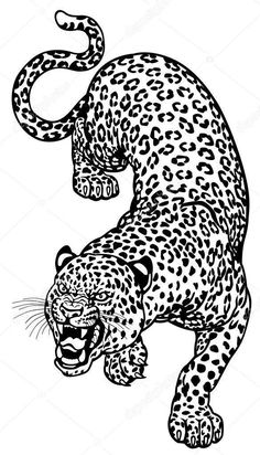 an ink drawing of a leopard in black and white, with the caption instagram's tattoo set on shutterstock