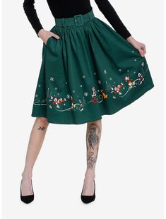 Disney Mickey Mouse And Friends Holiday Retro Skirt Her Universe Exclusive Disney Christmas Outfits, Friends Holiday, Classic Mickey Mouse, Retro Skirt, Her Universe, Dapper Day, Disney Fashion, Holiday Tops, Fabulous Clothes