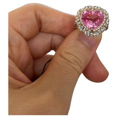 An exquisite heart shape spinel Heart Shaped Diamond Ring, Heart Shape Ring, Pink Diamond Ring, Contemporary Engagement Rings, Three Stone Diamond Ring, Pink Spinel, Platinum Diamond Rings, Modern Engagement Rings, Family Jewellery