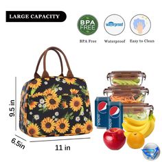 Lunch Bags for Women Insulated Lunch Box Cooler Tote Bag with Front Pocket Reusable Lunch Bag for Men Adults Girls Work Hiking Picnic - Sunflower✅ Material: Metal✅ Color: Sunflowers✅ Shape: Rectangular✅ Pattern: Floral✅ Age Range (Description): Adult✅ Capacity: 300 Milliliters✅ Material Type Free: BPA Free✅LARGE CAPACITY: This lunch bag is 11L*6.5W*9.5H inches, it has enough space to contain your food, drink, fruit or snacks what you need for picnic or work. Large front pocket for your small stu Yellow Rectangular Travel Lunch Bag, Square Large Capacity Lunch Bag For Gift, Large Capacity Rectangular Lunch Bag, Gift Large Capacity Square Lunch Bag, Lunch Bag For Men, Girls Work, Lunch Box Cooler, Mens Lunch Bag, School Picnic