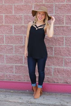 Cutout detail tank top-more colors Dream Closet