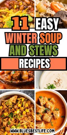 A collection of hearty soups and stews for winter. Easy Winter Soups, Creamy Soups, Healthy Comfort, Winter Soups, Soup And Stew, Healthy Comfort Food, Recipe Roundup, Meal Prep For The Week, Simple Recipes