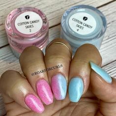 Dip Powder Nails Colors, Light Pink Acrylic Nails, Dip Powder Manicure, Cotton Candy Nails, Dark Mirror, Cotton Candy Skies, Revel Nail Dip Powder, Revel Nail Dip, Candy Nails