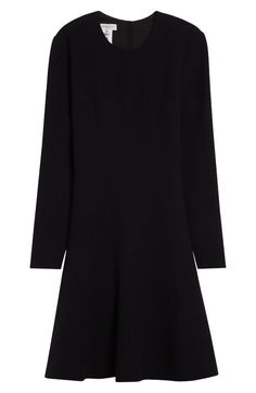 "Find LAFAYETTE 148 NEW YORK Long Sleeve Wool Nouveau Crepe Dress on Editorialist. Curved diagonal seaming structures this long-sleeve dress tailored in a flare-hem A-line silhouette from the label's wool Nouveau Crepe with rich texture. 37\" length (size 8) Hidden back zip closure Jewel neck Long sleeves Unlined 100% wool Dry clean Imported Designer Clothing" Structured Long Sleeve Evening Dress, Fitted A-line Long Sleeve Dress For Fall, Evening Dresses With Structured Long Sleeves, Sleek A-line Dresses For Fall, Sleek Long Sleeve Evening Dress For Fall, Structured Long-sleeved Dress For Workwear, Structured Long Sleeve Dress For Work, Winter Workwear Long Sleeve Stretch Dress, Sleek Fitted Long Sleeve Dress For Fall