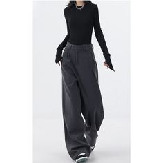 Niche Loose Gray Wide Leg Pants  Material: Cotton  Size: S, M, L, XL, Color: Gray Pants Type: Wide Leg Pants Style Type: Street Trendy  Season: Spring, Fall, Winter, Summer   Occasion: Leisure, Outdoor, Daily, Vacation, Fall Outfits Gray Wide Leg Pants, Fall Outfits Pinterest, Gray Pants, Pants Style, Grey Pants, Type Of Pants, Fashion Pants, Season Spring, Leg Pants