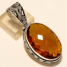 "Citrine Pendant, Oval Citrine Jewellery, 925 Pendant, 925 Sterling Silver Plated Pendant, Gift For Her, Birthday Gift, Pendant JEWELRY TYPE -  PENDANT VINTAGE STONE              -    CITRINE SIZE          2\"  (APPROX)" Iolite Jewelry, Tanzanite Jewelry, Tanzanite Earrings, Citrine Jewelry, Citrine Pendant, Pretty Pendant, Handmade Gifts For Her, Gift For Her Birthday, Amethyst Earrings