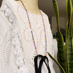 more sunglasses chain in DearDanielleJewelry: https://www.etsy.com/shop/DearDanielleJewelry?ref=seller-platform-mcnav&section_id=28433527 ethnic multi color beads sunglasses chain, glasses necklace. rainbow beads sunglasses necklace. we also have black and white beads options. please check glasses and sunglasses chain section. **framed gems, and charms in the jewelry is plated. *All the jewelry in my shop will be sent in cotton pouch. If you want gift box wrapping, please let us know we will Black Glasses Chains For Party In Summer, Black Glasses Chains For Summer Parties, Bohemian Black Beaded Necklaces For Summer, Multicolor Jewelry With Black Beads For Summer, Summer Multicolor Jewelry With Black Beads, Bohemian Summer Necklace With Black Beads, Bohemian Black Beads Necklace For Summer, Elegant Multicolor Beaded Necklaces For Everyday, Black Beads Summer Beach Jewelry