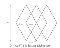 the diy wall trellis salvage living pattern is shown with measurements to make it look like