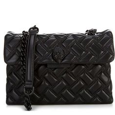 Black On Black Large Quilted New With Tag Comes With Dust Bag London Kensington, Quilted Shoulder Bag, American Leather, Black On Black, Orange Bag, Mini Purse, Kurt Geiger, Dillard's, Hand Bags