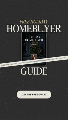 the free holiday home buyer guide is on display in this black and white book cover