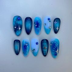 Pandora Nails, Sza Sos, Themed Nails, Cute Simple Nails, Goth Nails, Kawaii Nails, Short Acrylic Nails Designs, Nails Desing, Manicure Y Pedicure