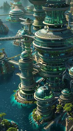 a futuristic city is shown in this artist's rendering