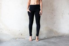 Comfortable opaque leggings, mid-raise, made of handy solid material, with a  pocket.One leg of the leggings has a spacious pocket at the thigh. The leggings are made of opaque solid material, which makes them ideal for use in yoga/sports.Our model is 1,63 m / 5,3 ft tall and wears S-size.♦ Size/Measurements ♦Please note our sizes and measurements! If you have any questions, don´t hesitate to contact us.♢ XS International (US: 2/4; AT/DE: 32/34)Bust: 74 - 78 cm / 29 - 30,5 inchWaist: 58 - 62 cm Opaque Leggings, Legging Outfits, Womens Leggings, Deep Black, Plain Black, Outfits With Leggings, Yoga Leggings, Three Quarter, Solid Black