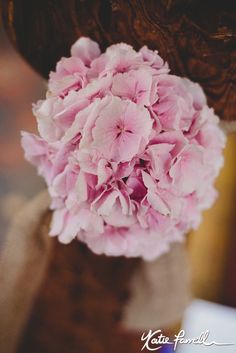 a close up of a pink flower on a table