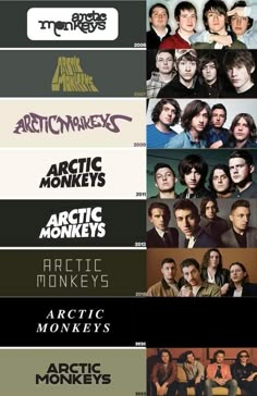 the arctic monkeys, arctic monkeys, arctic monkeys and arctic monkeys are all featured in this poster