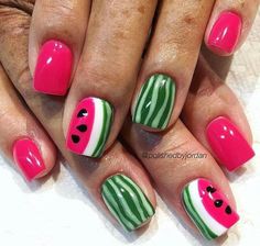 Funny Nails, Fruit Nail Designs, Fruit Nails, Nail Summer, Food Nails, Fruit Nail Art